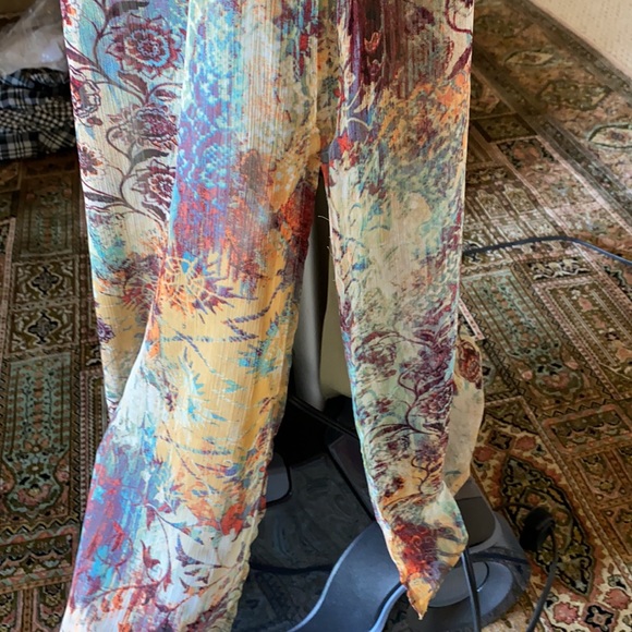 Multi-Colored High Qual Long Dress with a slit - Picture 6 of 6